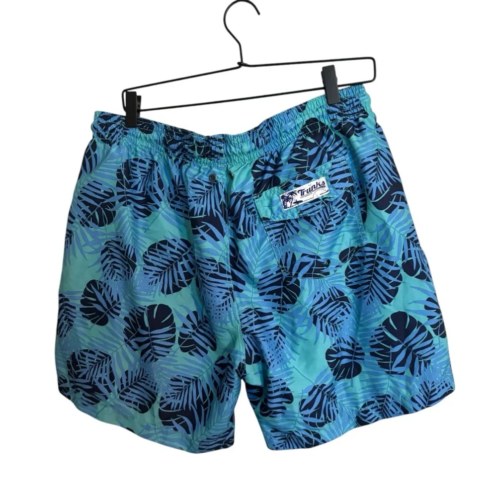 Trunks‎ Surf Co. Blue Leaf Pattern Swim Trunks XL